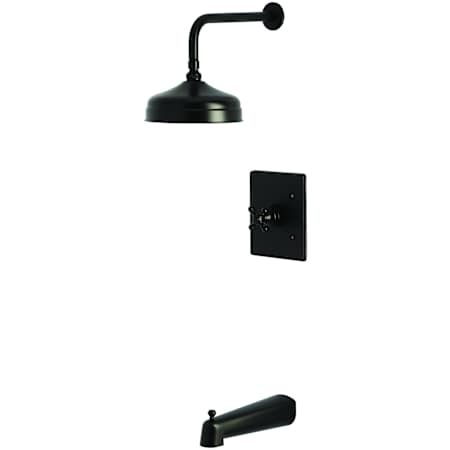 Kingston Brass Metropolitan Tub and Shower Trim Package with 1.8 GPM Single Function Shower Head Matte Black