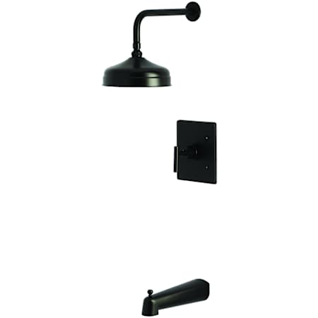 Kingston Brass Manhattan Tub and Shower Trim Package with 1.8 GPM Single Function Shower Head Matte Black