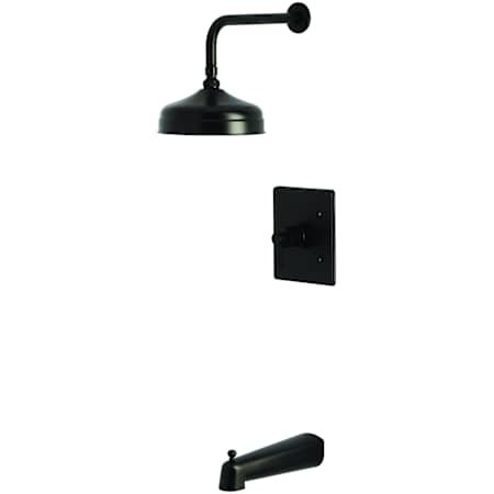 Kingston Brass NuvoFusion Tub and Shower Trim Package with 1.8 GPM Single Function Shower Head Matte Black