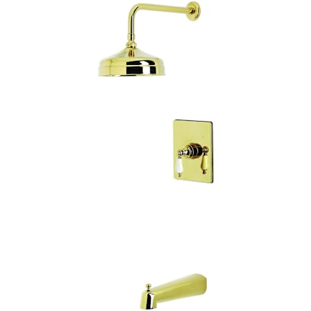 Kingston Brass Victorian Tub and Shower Trim Package with 1.8 GPM Single Function Shower Head Polished Brass