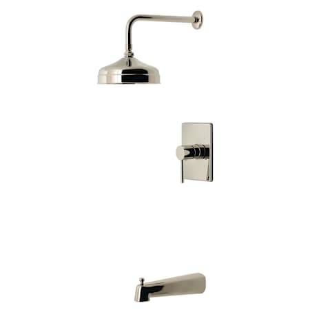 Kingston Brass Concord Tub and Shower Trim Package with 1.8 GPM Single Function Shower Head and Pressure Balanced Valve Polished Nickel