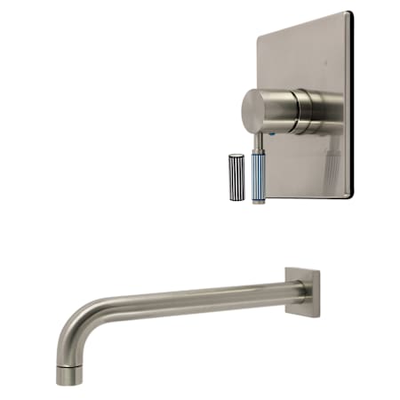 Kingston Brass Verona 11" Wall Mounted Tub Faucet with Pressure Balanced Valve Trim and Lever Handle Brushed Nickel