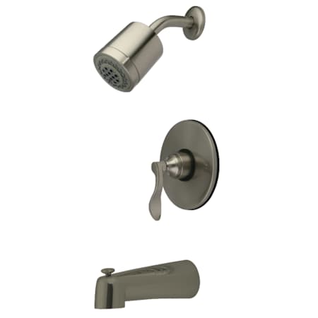 Kingston Brass Nufrench Tub and Shower Trim Package with 1.8 GPM Single Function Shower Head Brushed Nickel