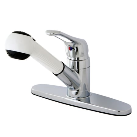 Kingston Brass Wyndham 1.8 GPM Single Hole Pull Out Kitchen Faucet Polished Chrome
