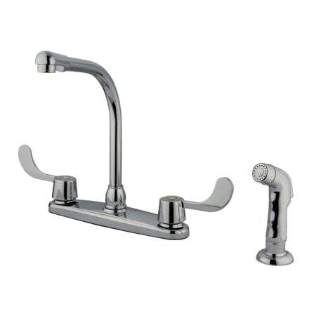 Kingston Brass Magellan 1.8 GPM Standard Kitchen Faucet - Includes Side Spray Polished Chrome