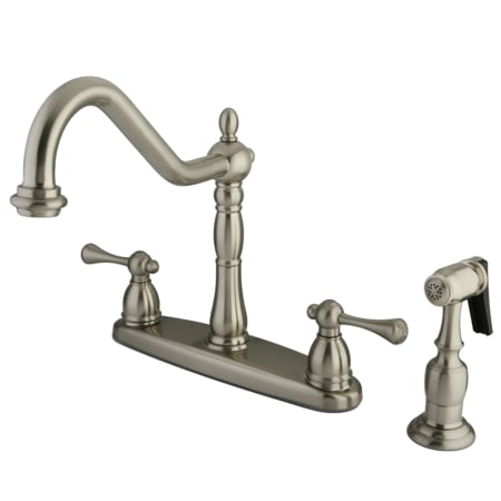 Kingston Brass English Vintage 1.8 GPM Standard Kitchen Faucet - Includes Side Spray Brushed Nickel
