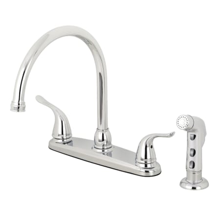 Kingston Brass Yosemite 1.8 GPM Standard Kitchen Faucet - Includes Side Spray Polished Chrome