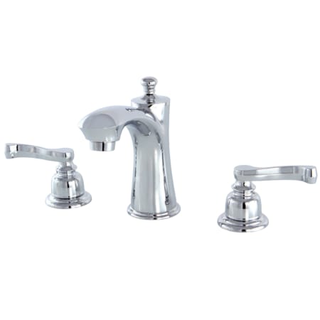 Kingston Brass Royale 1.2 GPM Widespread Bathroom Faucet with Pop-Up Drain Assembly Polished Chrome