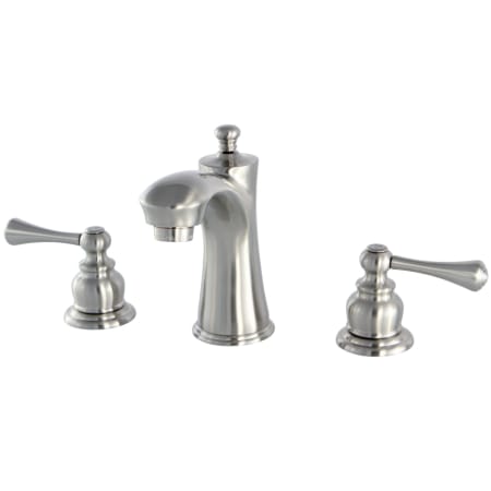 Kingston Brass Vintage 1.2 GPM Widespread Bathroom Faucet with Pop-Up Drain Assembly Brushed Nickel