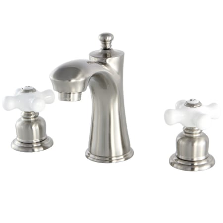 Kingston Brass Victorian 1.2 GPM Widespread Bathroom Faucet with Pop-Up Drain Assembly Brushed Nickel