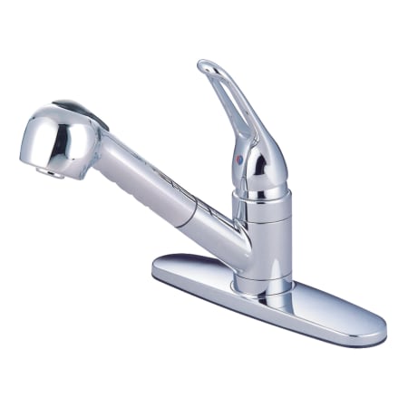 Kingston Brass 1.8 GPM Single Hole Pull Out Kitchen Faucet Polished Chrome