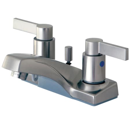 Kingston Brass NuvoFusion 1.2 GPM Centerset Bathroom Faucet with Pop-Up Drain Assembly Brushed Nickel