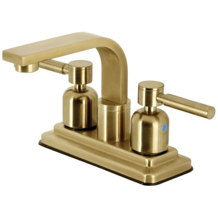 Kingston Brass Concord 1.2 GPM Centerset Bathroom Faucet with Pop-Up Drain Assembly Brushed Brass