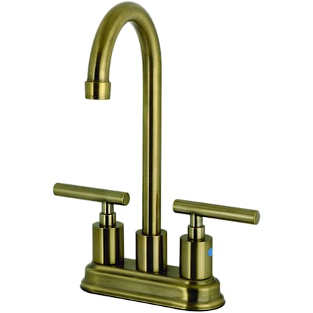 Kingston Brass Manhattan 1.8 GPM Bridge Bar Faucet - Includes Escutcheon Antique Brass