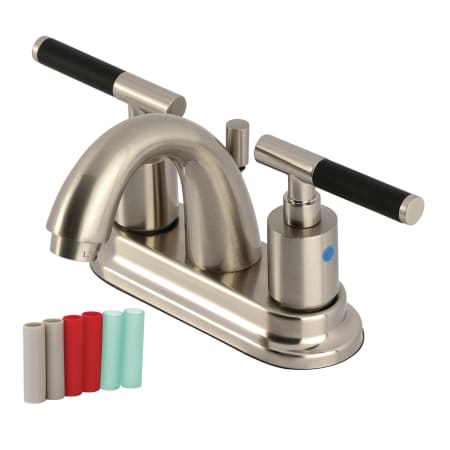 Kingston Brass Kaiser 1.2 GPM Centerset Bathroom Faucet with Pop-Up Drain Assembly Brushed Nickel