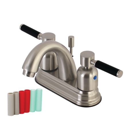Kingston Brass Kaiser 1.2 GPM Centerset Bathroom Faucet with Pop-Up Drain Assembly Brushed Nickel
