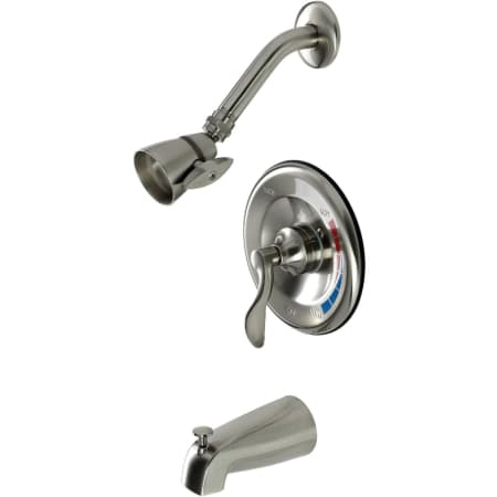 Kingston Brass NuWave Tub and Shower Trim Package with 1.8 GPM Single Function Shower Head Brushed Nickel