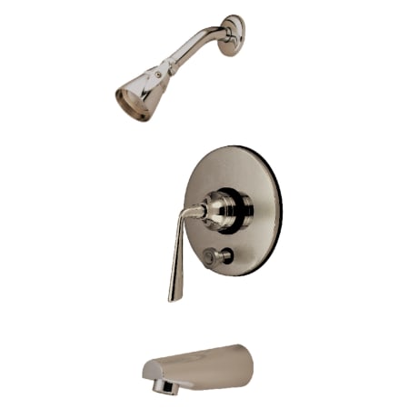 Kingston Brass Silver Sage Tub and Shower Trim Package with 1.8 GPM Single Function Shower Head Brushed Nickel