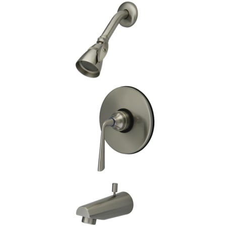 Kingston Brass Tub and Shower Trim with Single Function Shower Head, Metal Lever Handle and Valve Brushed Nickel