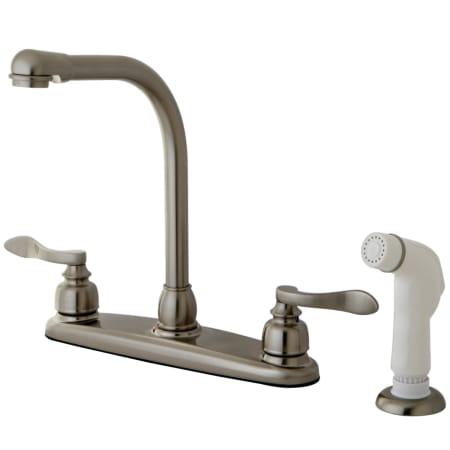 Kingston Brass NuWave French 1.8 GPM Standard Kitchen Faucet - Includes Side Spray Brushed Nickel