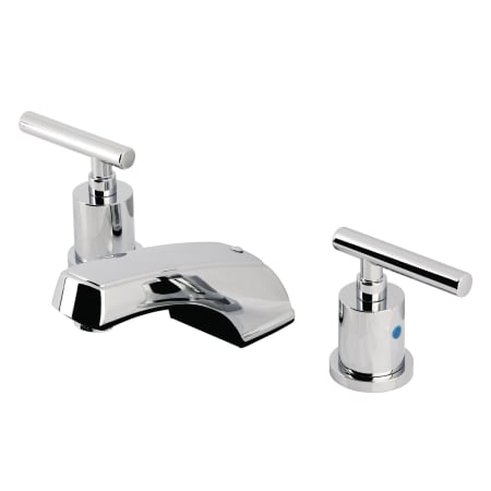 Kingston Brass Manhattan 1.2 GPM Widespread Bathroom Faucet with Pop-Up Drain Assembly Polished Chrome
