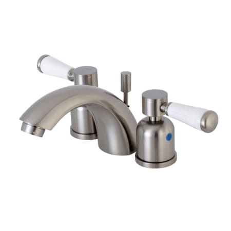 Kingston Brass Paris 1.2 GPM Widespread Bathroom Faucet with Pop-Up Drain Assembly Brushed Nickel