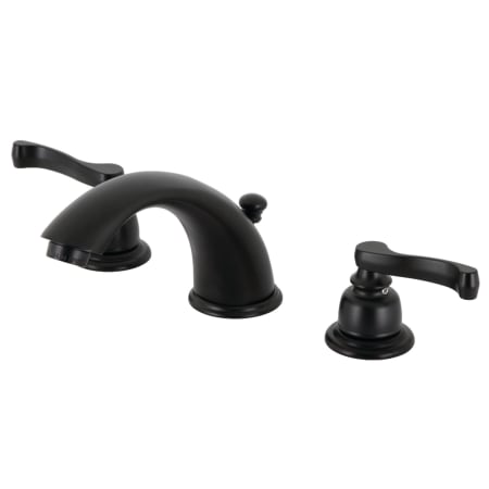 Kingston Brass Royale 1.2 GPM Widespread Bathroom Faucet with Pop-Up Drain Assembly Matte Black