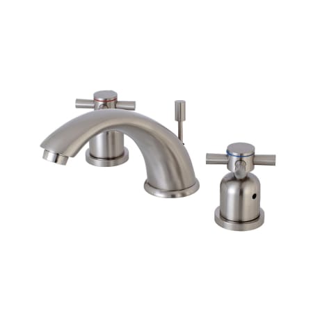 Kingston Brass Concord 1.2 GPM Widespread Bathroom Faucet with Pop-Up Drain Assembly Brushed Nickel
