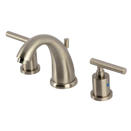 Kingston Brass Manhattan 1.2 GPM Widespread Bathroom Faucet with Pop-Up Drain Assembly Brushed Nickel