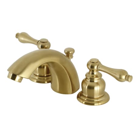 Kingston Brass Victorian 1.2 GPM Widespread Bathroom Faucet with Pop-Up Drain Assembly Brushed Brass