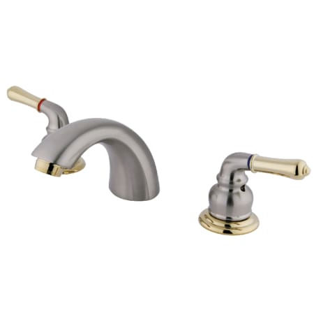 Kingston Brass Magellan 1.2 GPM Mini-Widespread Bathroom Faucet Brushed Nickel/Polished Brass