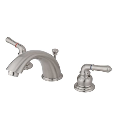 Kingston Brass Magellan 1.2 GPM Widespread Bathroom Faucet with Pop-Up Drain Assembly Brushed Nickel