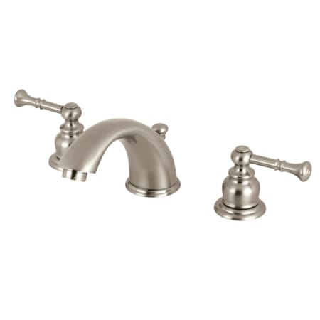 Kingston Brass Naples 1.2 GPM Widespread Bathroom Faucet with Pop-Up Drain Assembly Brushed Nickel