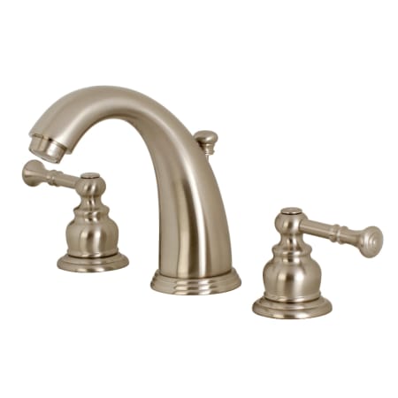 Kingston Brass Naples 1.2 GPM Widespread Bathroom Faucet with Pop-Up Drain Assembly Brushed Nickel