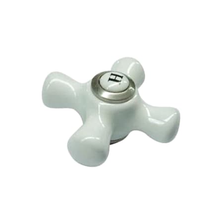 Kingston Brass Hot Porcelain Cross Handle, 3/8" X 16PT Brushed Nickel
