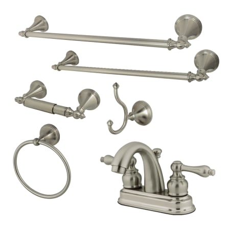Kingston Brass 1.2 GPM Centerset Bathroom Faucet with Pop-Up Drain Assembly Brushed Nickel