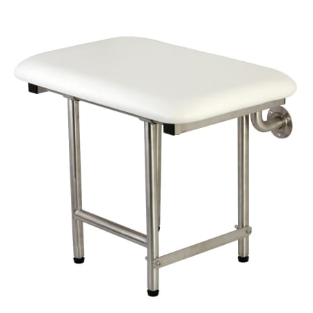 Kingston Brass 22"x16" Wall Mount Folded Shower Seat with Floor Support Brushed Stainless Steel