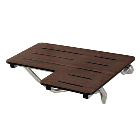 Kingston Brass Adascape 28" x 21" Wall Mount Fold Down Shower Seat Dark Mahogany Wood Grain/Stainless Steel