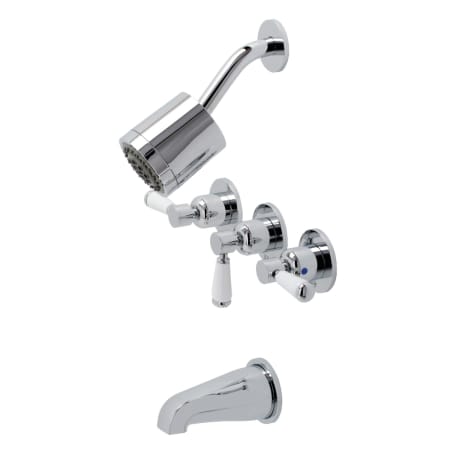 Kingston Brass Paris Tub and Shower Trim Package with 1.8 GPM Multi Function Shower Head Polished Chrome
