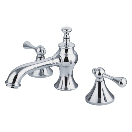 Kingston Brass English Country 1.2 GPM Widespread Bathroom Faucet with Pop-Up Drain Assembly Polished Chrome