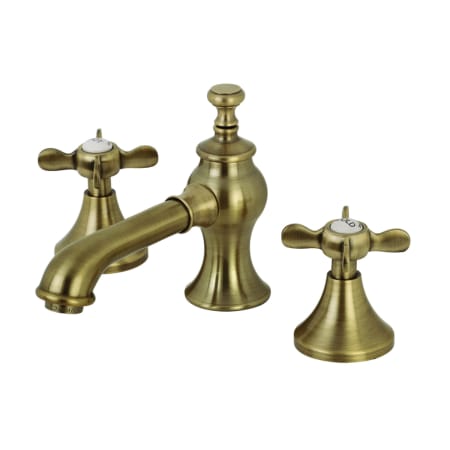 Kingston Brass Essex 1.2 GPM Widespread Bathroom Faucet with Pop-Up Drain Assembly Antique Brass