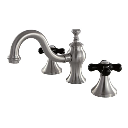 Kingston Brass Duchess 1.2 GPM Widespread Bathroom Faucet with Pop-Up Drain Assembly Brushed Nickel