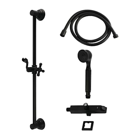 Kingston Brass Made to Match 1.8 GPM Single Function Hand Shower Package - Includes Slide Bar, Shower Arm Diverter and Hose Matte Black