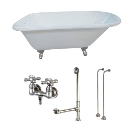 White / Brushed Nickel Feet
