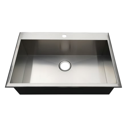 Kingston Brass Uptowne 32" Drop In Single Basin Stainless Steel Kitchen Sink Brushed