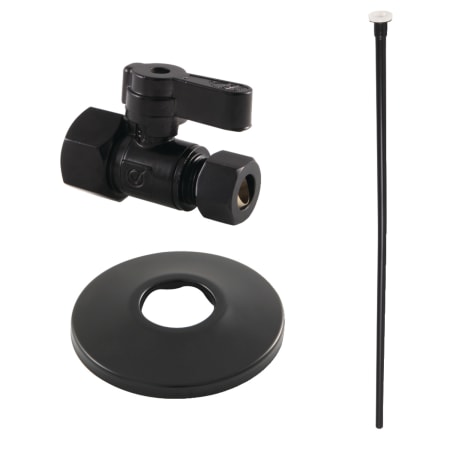 Kingston Brass Trimscape Toilet Supply Kit, 1/2" FIP x 3/8" OD Comp Straight Valve Matte Black