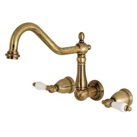 Kingston Brass Heritage Wall Mounted Tub Filler Antique Brass