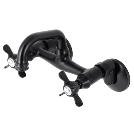Kingston Brass Kingston 1.8 GPM Wall Mounted Bridge Bar Faucet with 3-1/2" to 8-1/2" Adjustable Faucet Centers Matte Black