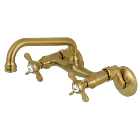 Kingston Brass Essex 1.8 GPM Widespread Bridge Kitchen Faucet - Includes Escutcheon Brushed Brass