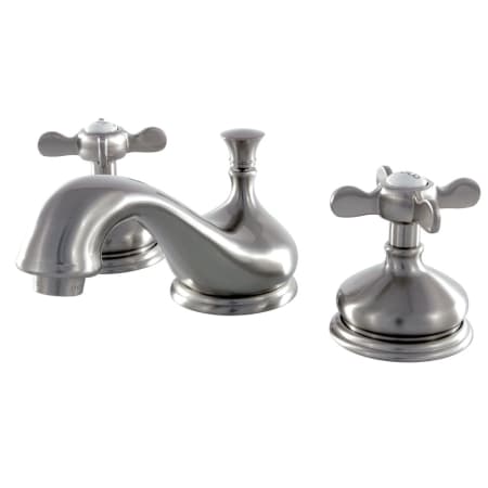 Kingston Brass Essex 1.2 GPM Widespread Bathroom Faucet with Pop-Up Drain Assembly Brushed Nickel